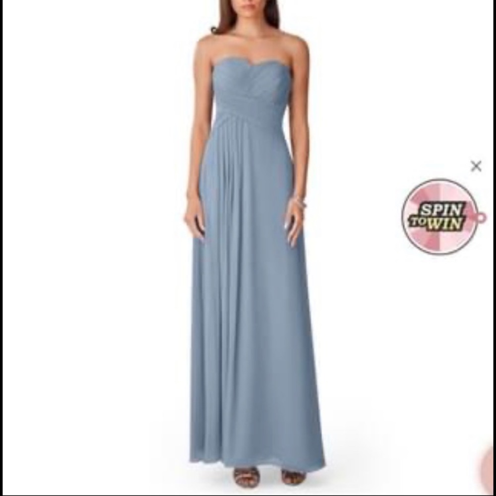 Azazie dusty blue magnolia A16 bridesmaid dress